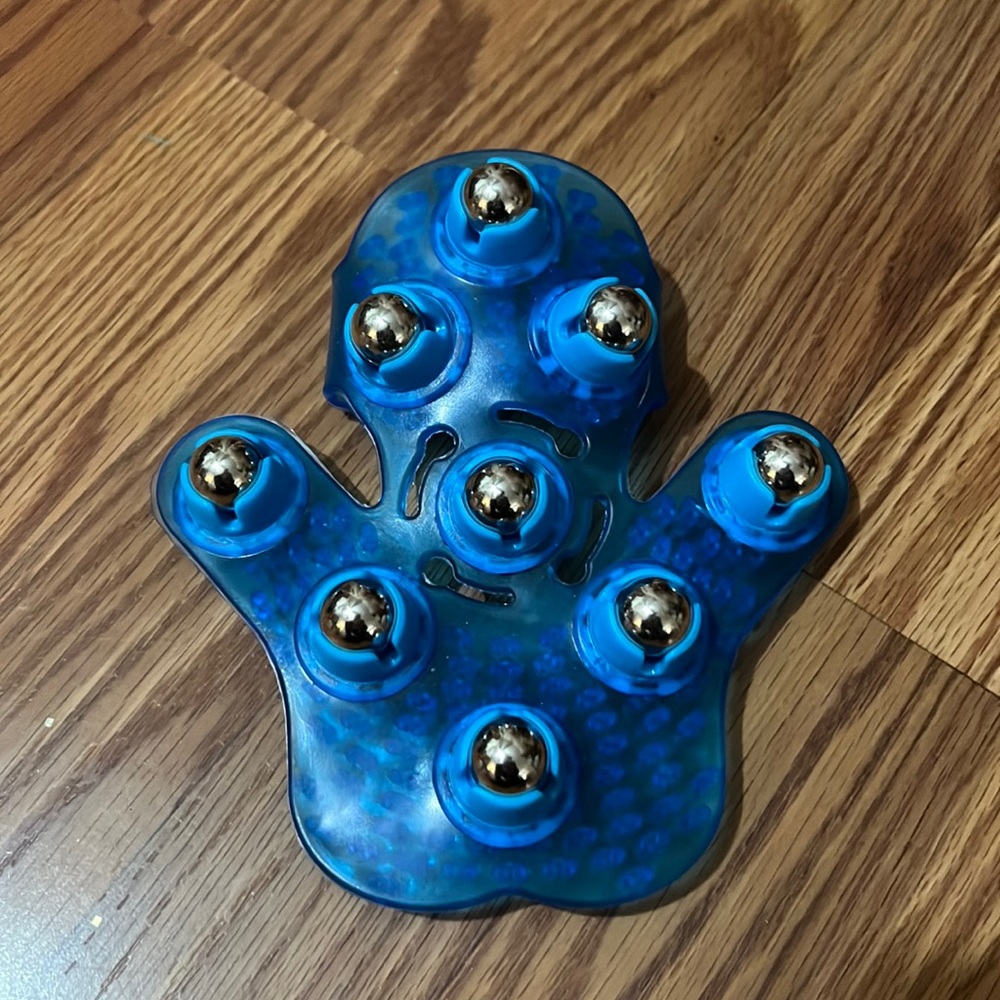 Hand held message roller glove